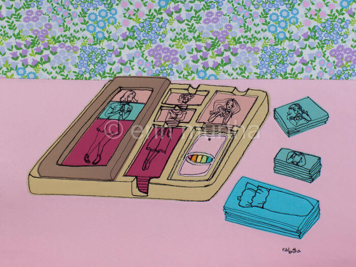 textile version of 70's fashion girl toy stitched by erin murtha