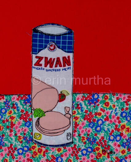a 2D textile version of canned Zwan chicken luncheon meat